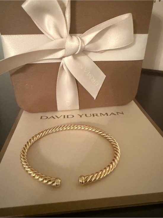 David Yurman Jewelry - GORGEOUS David Yurman 18k Yellow Gold Cable Open Cuff Bracelet! - 4mm